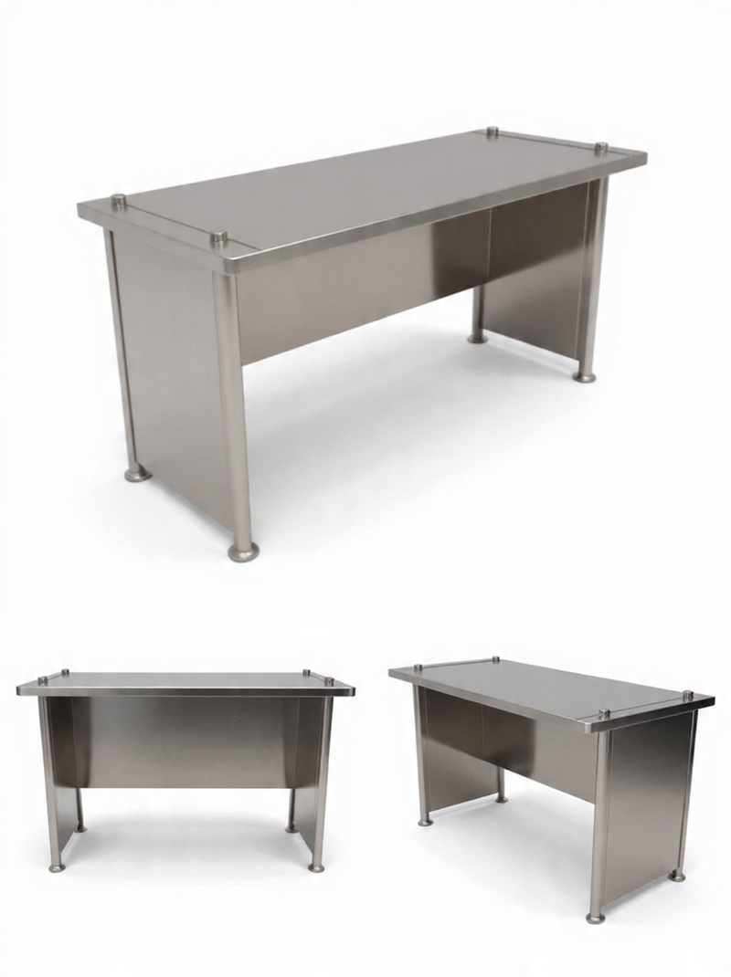 Escritorio de oficina acero inoxidable oficina vistas