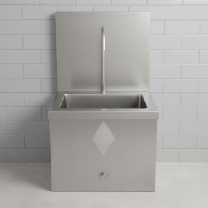 Lavamanos push en acero inoxidable