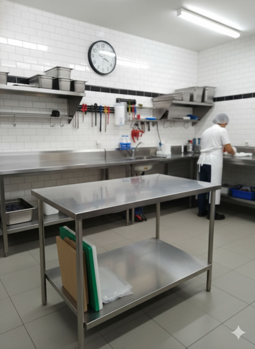 Mesa para carnicería en acero inoxidable ocal