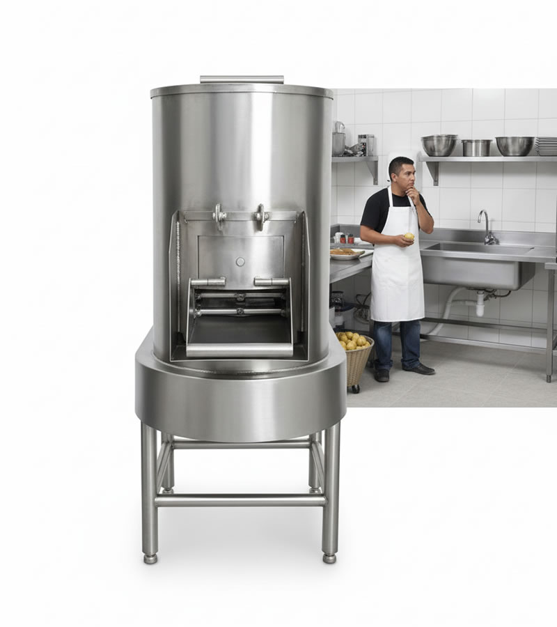 Pela papas industrial en acero inoxidable cocina
