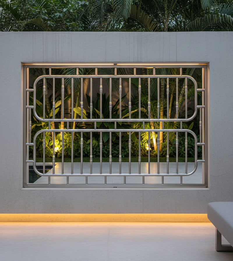 Reja acero inoxidable de encerramiento exterior