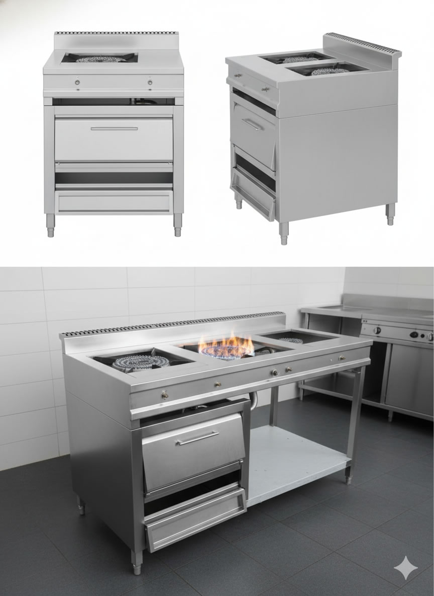 estufa industrial en acero inoxidable meson