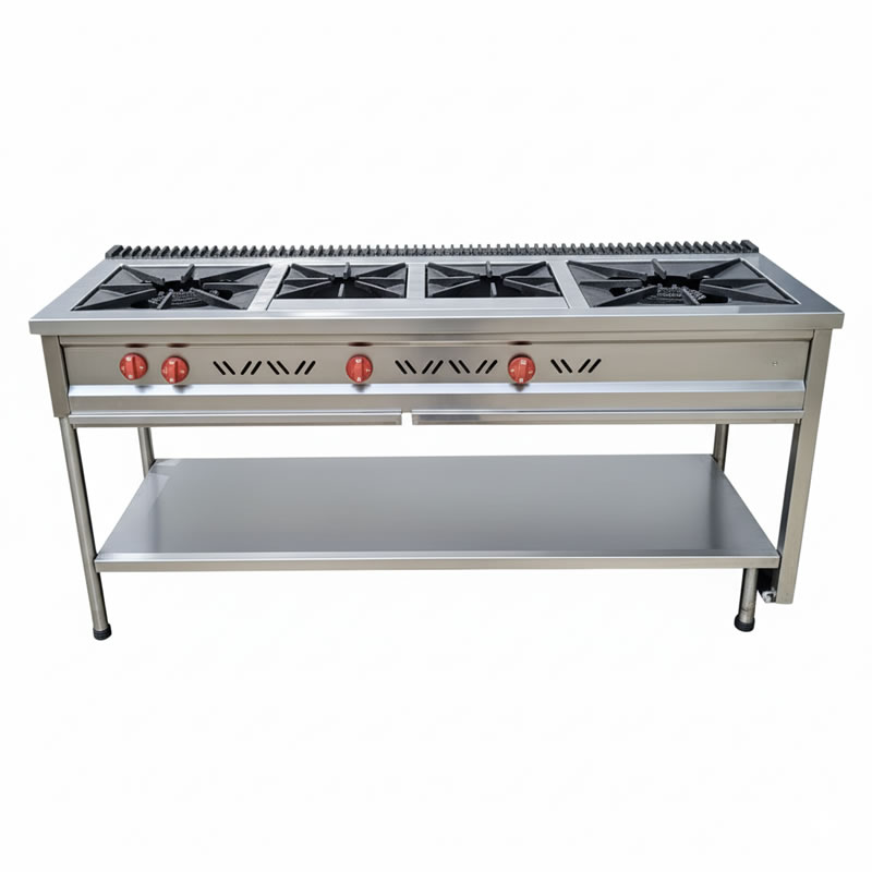 estufa industrial en acero inoxidable repisa