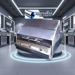 Horno barbacoa con termostato en acero inoxidable