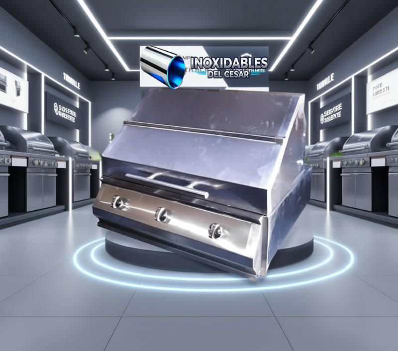 Horno barbacoa con termostato en acero inoxidable