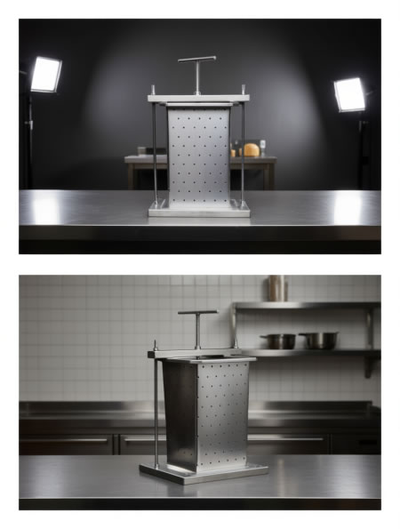 prensa para queso en acero inoxidable cocina