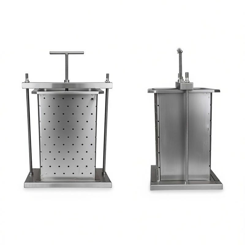 prensa para queso en acero inoxidable vista doble