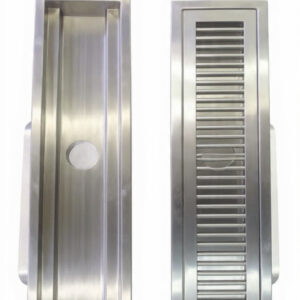 Cárcamo acero inoxidable con rejilla industrial para carnicería o restaurantes