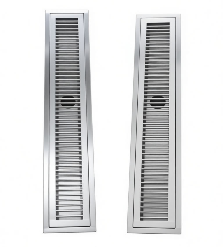 Cárcamo acero inoxidable con rejilla industrial para carnicería o restaurantes cocina vistas